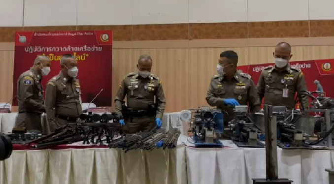 泰国警方在第二期非法枪支搜查行动中抓获嫌疑人61人、并缴获145支非法枪支