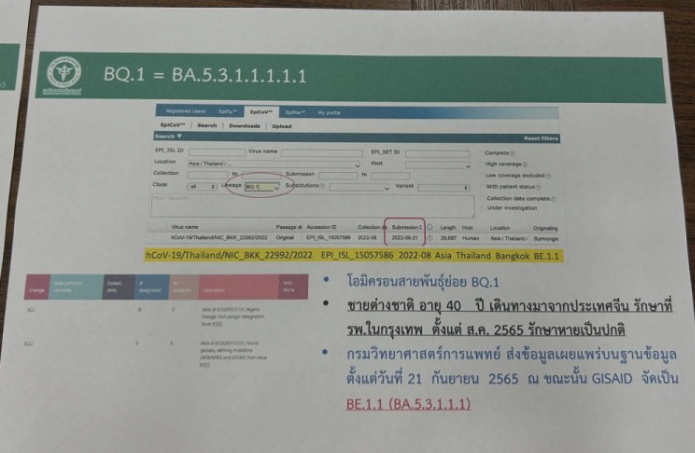 泰国医学基因组学中心：发现首例新冠病毒最强变种BQ