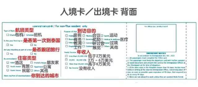 在入境泰国的飞机上填写的卡片是什么？